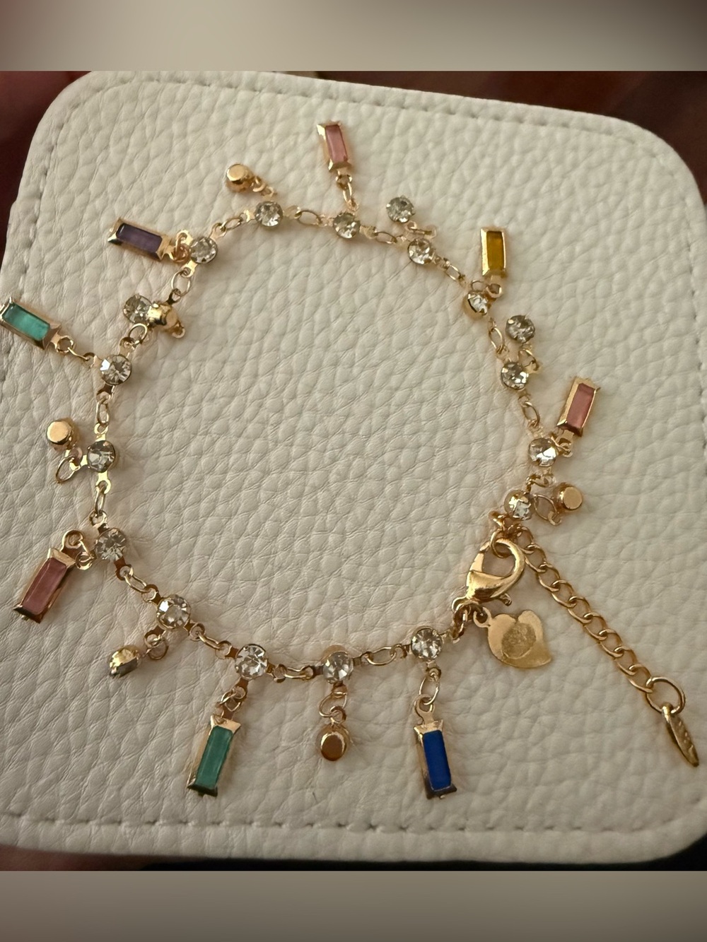 Gold Multicolor Crystal “Belly Dancer” Charm Bracelet *NEW